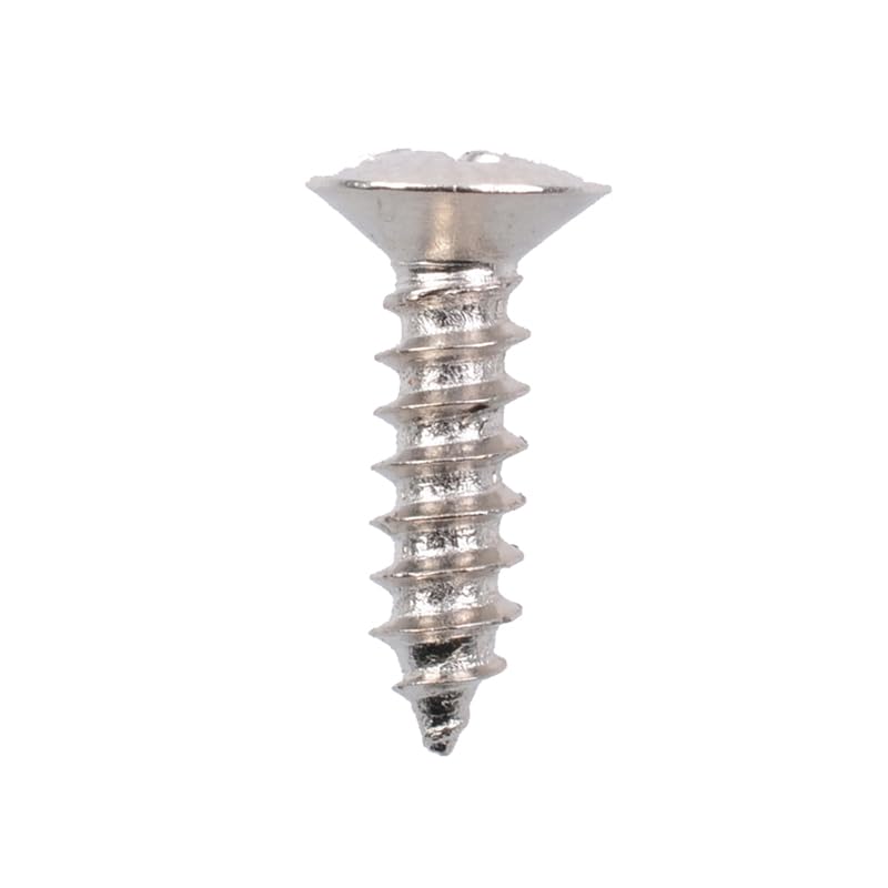 SAPHUE 3MM Electric Guitar Bass Pickguard Screws Pick Guards Scratch Plate Mounting Screws for Fender Strat ST Tele TL Stratocaster Telecaster Gibson LP Les Paul SG Guitar Pack of 50 (Chrome) - Image 1